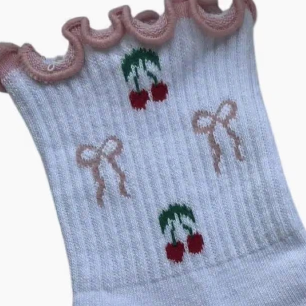 Bows and Cherries, Pilates Grip Socks